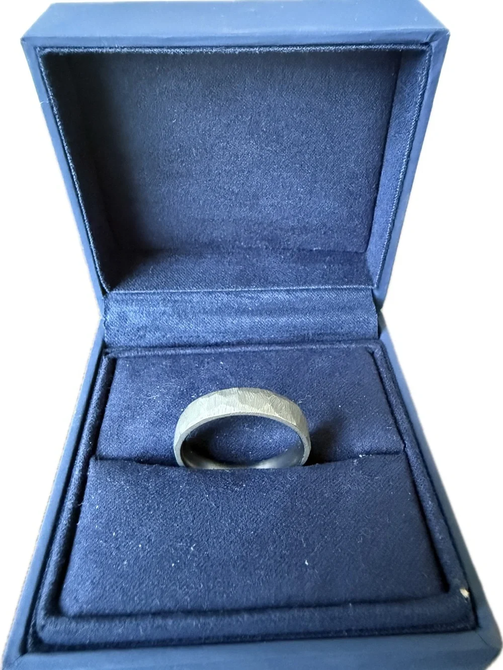 Men's Faceted Gray Titanium Ring - Sleek Everyday Band
